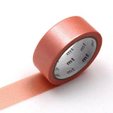 mt is the original washi masking tape, made in Japan by Kamoi Kakoshi. mt is colourful tape which is easy to tear by hand and reposition on nearly any surface. Write on it, layer it, and use it on paper, gifts, objects or the wall (mt won't damage paint - why not make a tape collage?) mt washi masking tape is now sold throughout the world in hundreds of colours and patterns.

Enjoy mt as a part of your daily life, adding a little colour everywhere.

All tapes are 15mm x 7m (0.6"X23')