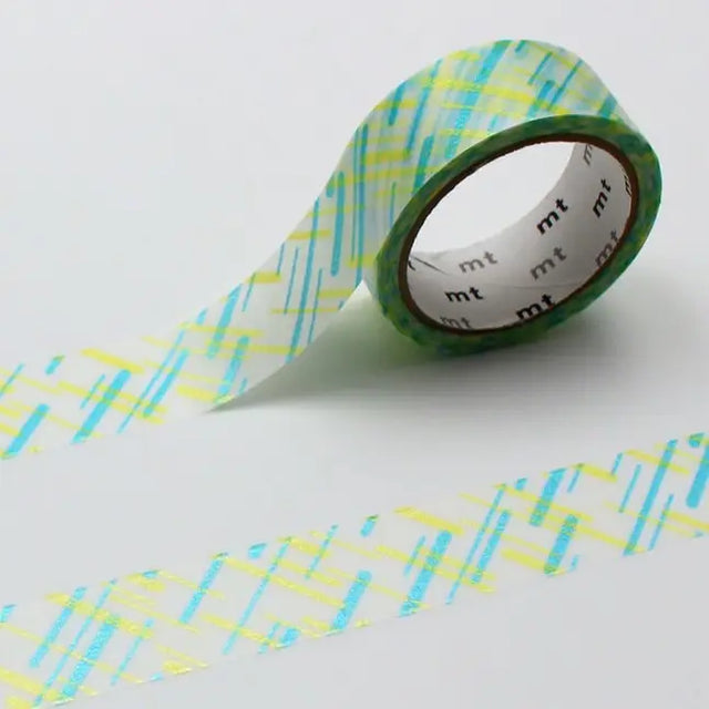 mt is the original washi masking tape, made in Japan by Kamoi Kakoshi. mt is colourful tape which is easy to tear by hand and reposition on nearly any surface. Write on it, layer it, and use it on paper, gifts, objects or the wall (mt won't damage paint - why not make a tape collage?) mt washi masking tape is now sold throughout the world in hundreds of colours and patterns.

Enjoy mt as a part of your daily life, adding a little colour everywhere.

All tapes are 15mm x 7m (0.6"X23')