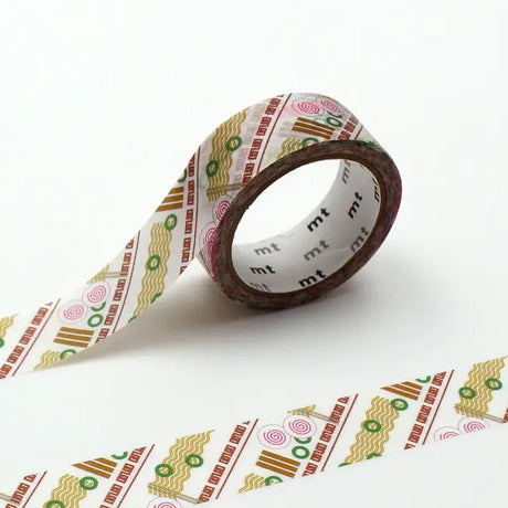 MT ex Washi Tape - Ramen

mt is the original washi masking tape, made in Japan by Kamoi Kakoshi. mt is colourful tape which is easy to tear by hand and reposition on nearly any surface. Write on it, layer it, and use it on paper, gifts, objects or the wall (mt won't damage paint - why not make a tape collage?) mt washi masking tape is now sold throughout the world in hundreds of colours and patterns.

Enjoy mt as a part of your daily life, adding a little colour everywhere.

All tapes are 15mm x 7m (0.6"X23