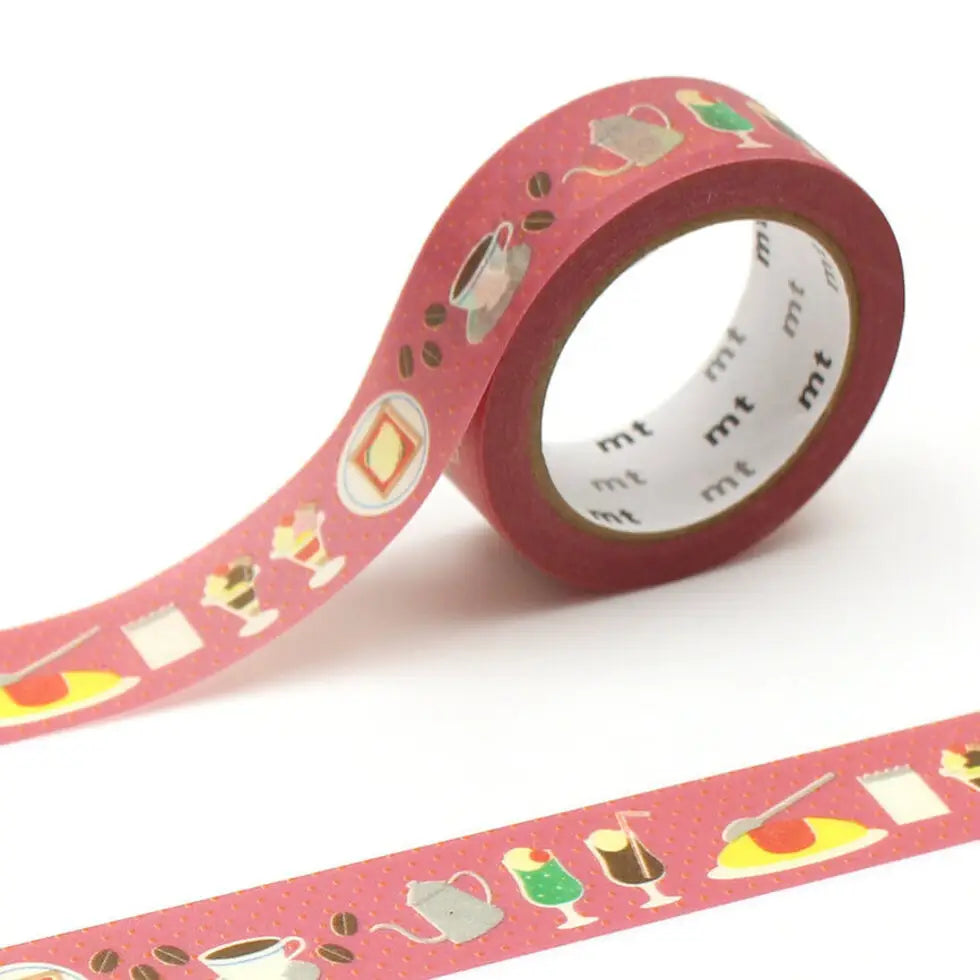 MT ex Washi Tape - Retro Cafe

mt is the original washi masking tape, made in Japan by Kamoi Kakoshi. mt is colourful tape which is easy to tear by hand and reposition on nearly any surface. Write on it, layer it, and use it on paper, gifts, objects or the wall (mt won't damage paint - why not make a tape collage?) mt washi masking tape is now sold throughout the world in hundreds of colours and patterns.

Enjoy mt as a part of your daily life, adding a little colour everywhere.

All tapes are 15mm x 7m (0.