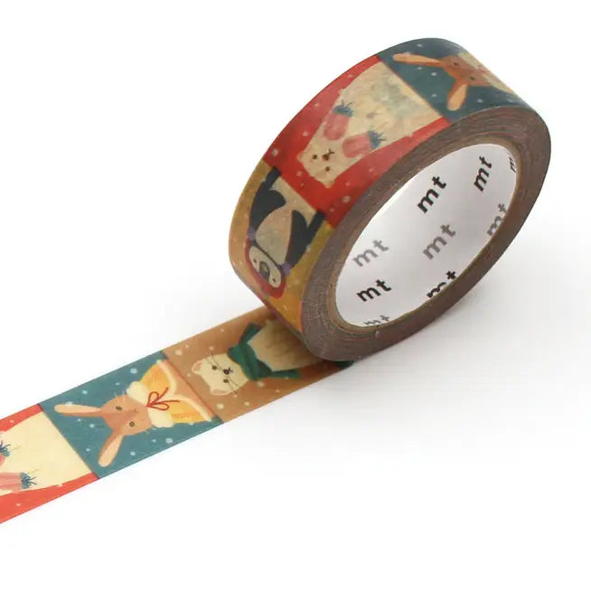 MT ex Washi Tape - Winter Attire

mt is the original washi masking tape, made in Japan by Kamoi Kakoshi. mt is colourful tape which is easy to tear by hand and reposition on nearly any surface. Write on it, layer it, and use it on paper, gifts, objects or the wall (mt won't damage paint - why not make a tape collage?) mt washi masking tape is now sold throughout the world in hundreds of colours and patterns.

Enjoy mt as a part of your daily life, adding a little colour everywhere.

All tapes are 15mm x 7m 