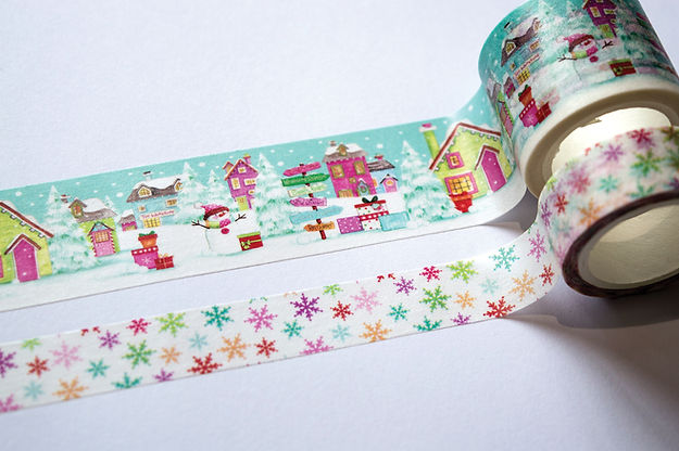 Cinta adhesiva washi Made By Elves, paquete de 2
