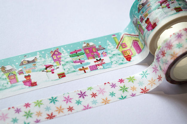 Cinta adhesiva washi Made By Elves, paquete de 2