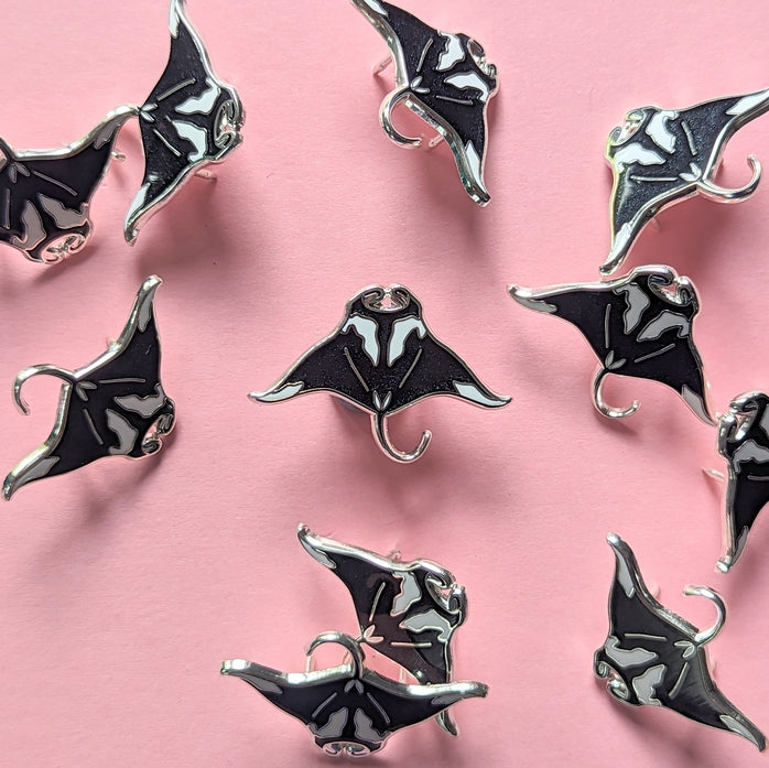 Manta Ray Enamel Pin