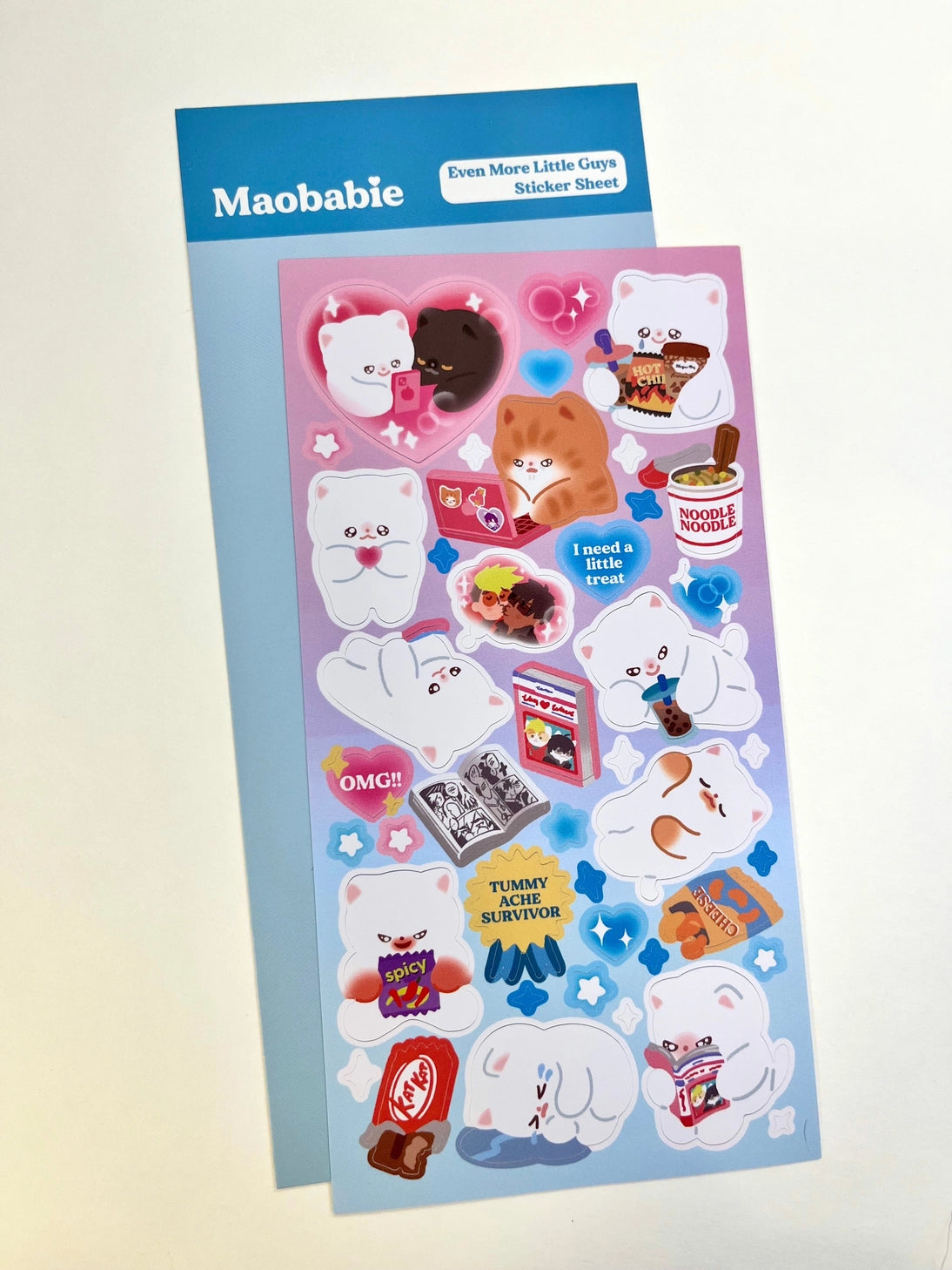 As Maobabie, we present our Sticker Sheet - Even More Little Guys, crafted with love by our indie artist, Jennie. Printed on matte vinyl paper, this sheet measures 210mmx170mm, making it an ideal size for decorating your phone, laptop, or any other surface. Get ready to experience our cute and soft illustrations, bringing a touch of charm to your everyday items. With Maobabie, it's all about adding a dash of whimsy to your world.

Includes one (1) sticker sheet