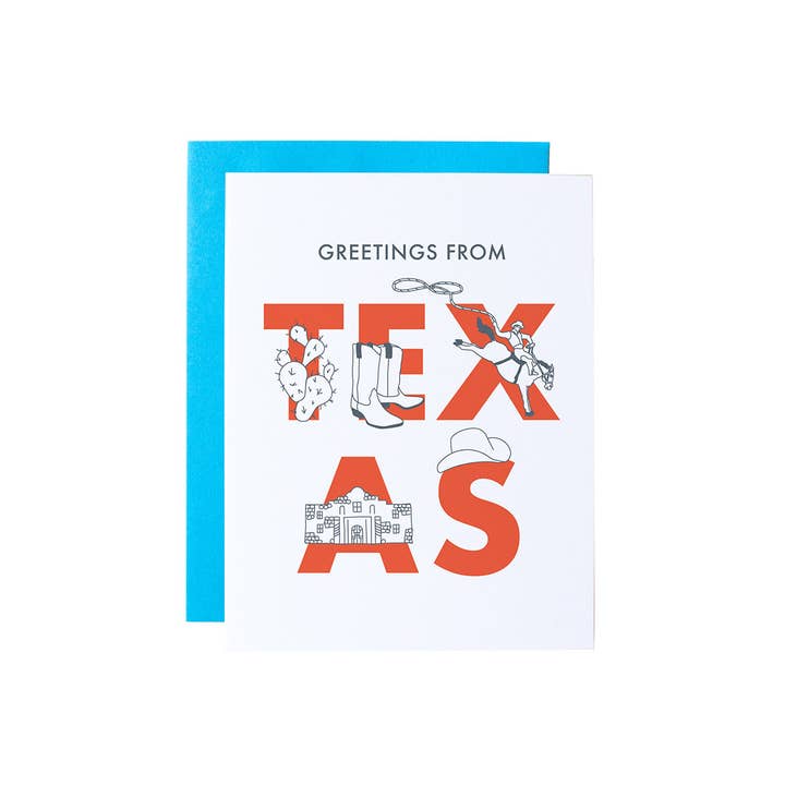 Maptote - Texas Font Greeting Card