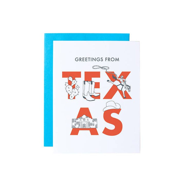 Maptote - Texas Font Greeting Card