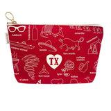Maptote - Texas Zipped Pouch TX Icons