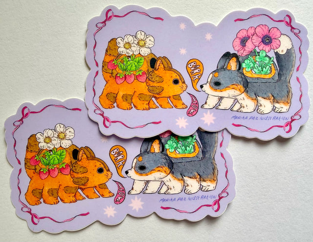 A Kitten and Puppy Bus sticker!

This vinyl matte sticker is weather and waterproof-stick it on a notebook, bike, or car- it's going to stick around! Heck, throw it on a water bottle and through the dishwasher. This sticker can go anywhere. Sticker measures 3" x 5" Printed in USA.