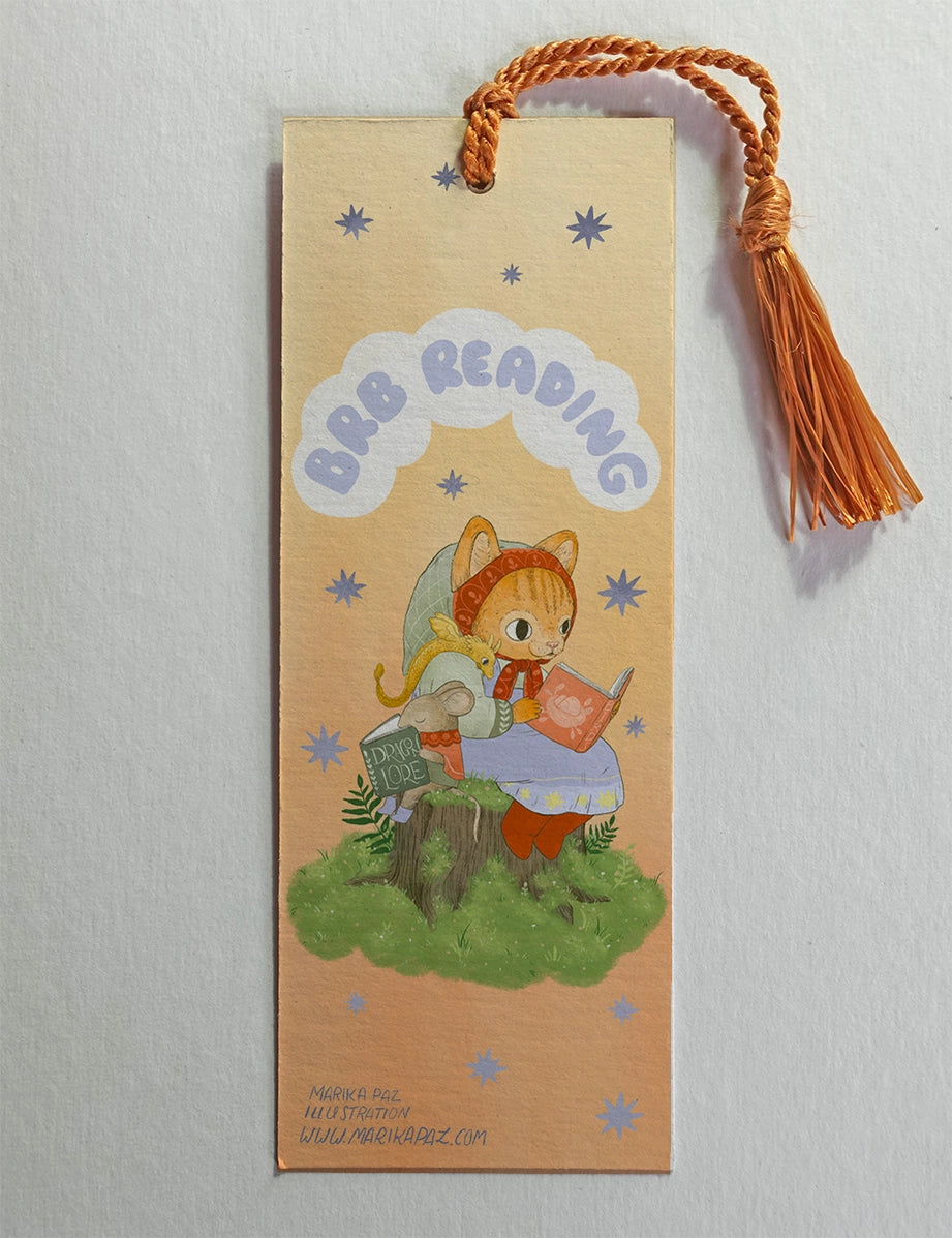 Marika Paz Illustration - BRB Reading Bookmark

Three little friends read together. Be Right Back, Reading! Same artwork on both sides.

Printed on heavy cardstock and comes with a tassel, these bookmarks measure 2x6 inches.

Printed in USA