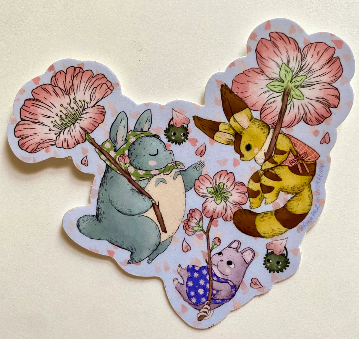 Marika Paz Illustration - Cherry Blossom Friends Sticker