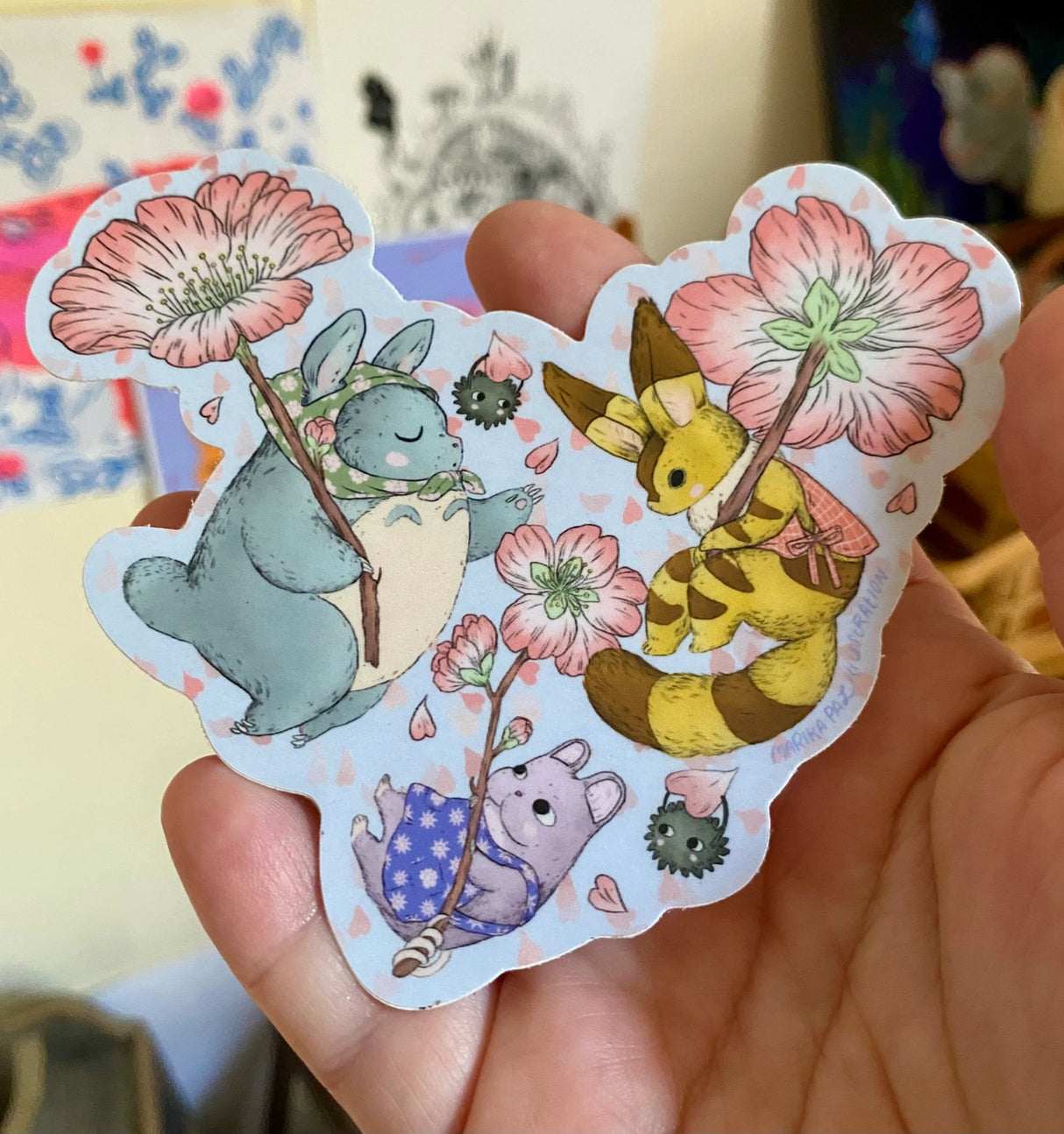 Marika Paz Illustration - Cherry Blossom Friends Sticker