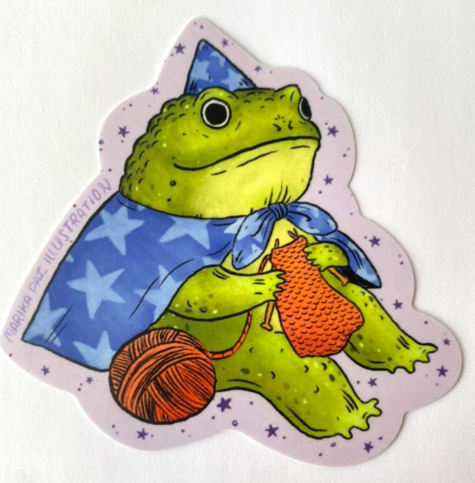 Marika Paz Illustration - Frog Wizard Sticker