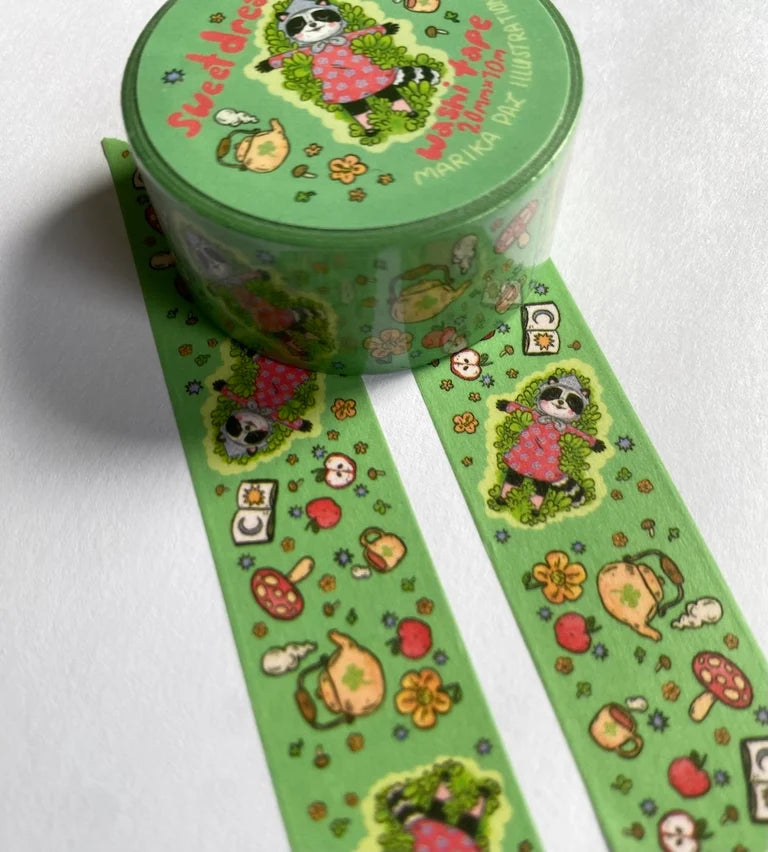 A sweet nap full of sweet dreams. Design repeats throughout.&nbsp;

Tape is 20mm x 10m.

Includes one roll of washi tape