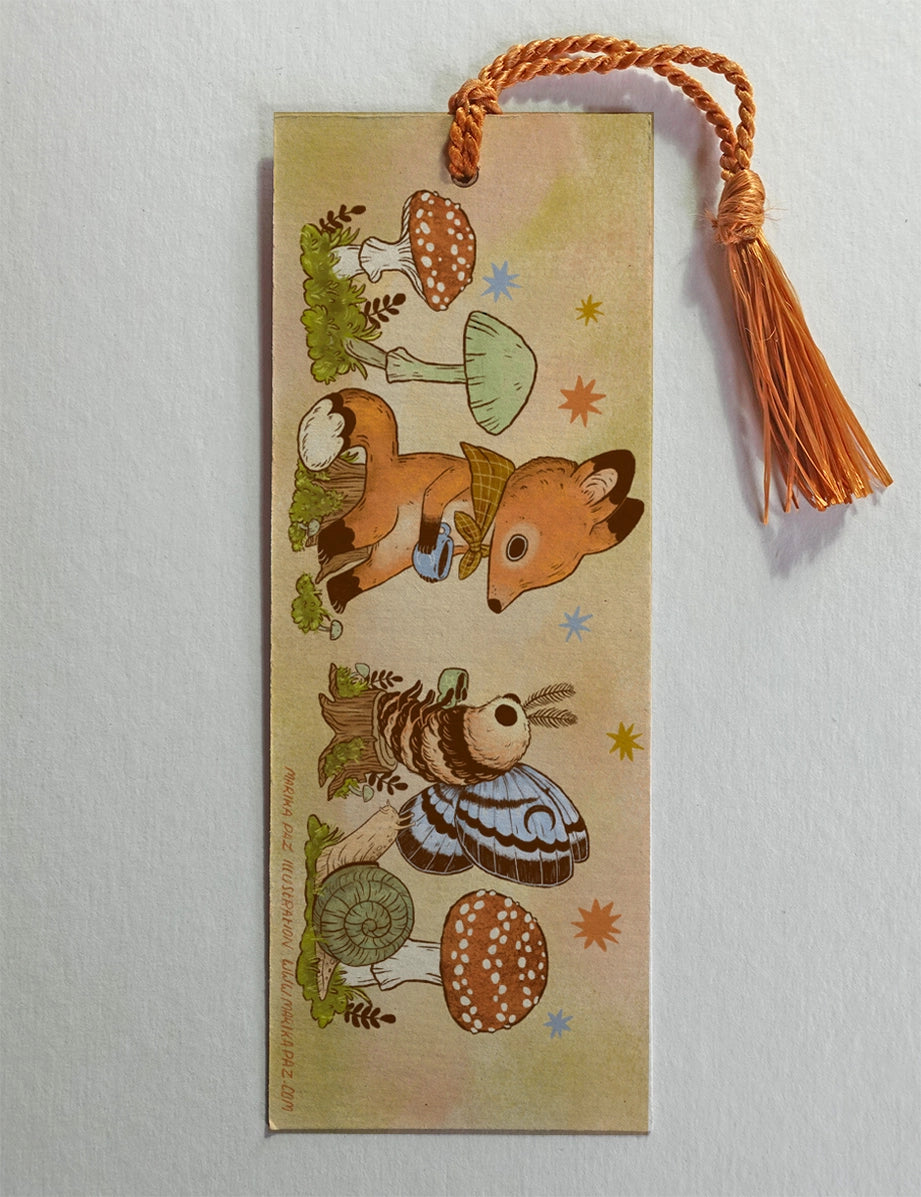 Marika Paz Illustration - Tea Time Bookmark

Two friends sit down for tea. Same image on both sides.

Printed on heavy cardstock and comes with a tassel, these bookmarks measure 2x6 inches.&nbsp;

Printed in USA