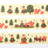 Illustrator Mariko Fukuoka's cute foil-embossed masking tape.
In the forest, a woman and squirrel, are gathering nuts and having a tea party. The sparkling gold foil stamping adds a design accent. Cut short to use as stickers, or as a pop point in wrapping or decoration.


✨ Product Features

Gold foil stamping for a subtle, elegant shine
Perfect for decorating planners, journals, cards, gifts, and scrapbooks
High‑quality Cozyca Products washi tape
Size: 20 mm × 5 m