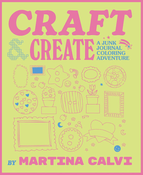 Pick up your coluring pencils, scissors and glue… we're going on a junk journaling adventure!

Embrace your creativity with this coloring book specifically made for scrapbookers by the queen of junk journaling. Martina Calvi has illustrated buttons, envelopes, frames, stamps, flowers, patterns, cut-out templates for foldable boxes, scraps and even postcards, to encourage you to take an offline mindful minute to yourself and play with paper.

Color, rip, cut, fold, stick, enjoy! And remember, don't save thes
