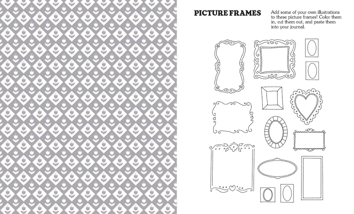 Pick up your coluring pencils, scissors and glue… we're going on a junk journaling adventure!

Embrace your creativity with this coloring book specifically made for scrapbookers by the queen of junk journaling. Martina Calvi has illustrated buttons, envelopes, frames, stamps, flowers, patterns, cut-out templates for foldable boxes, scraps and even postcards, to encourage you to take an offline mindful minute to yourself and play with paper.

Color, rip, cut, fold, stick, enjoy! And remember, don't save thes