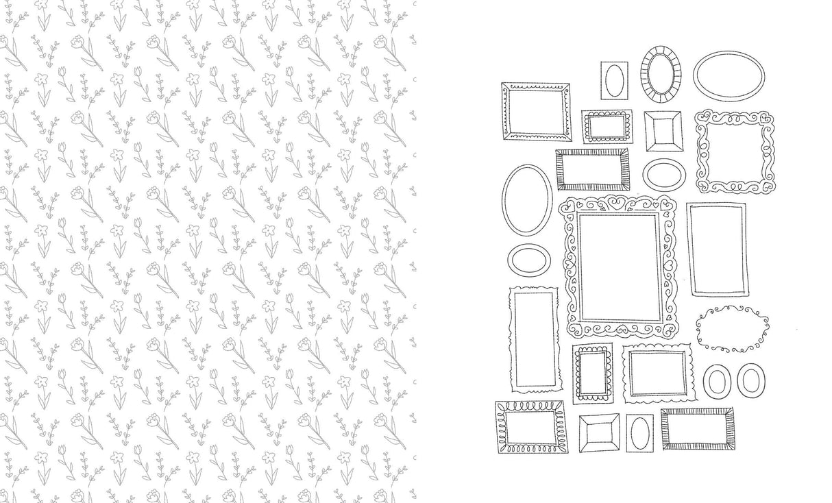 Pick up your coluring pencils, scissors and glue… we're going on a junk journaling adventure!

Embrace your creativity with this coloring book specifically made for scrapbookers by the queen of junk journaling. Martina Calvi has illustrated buttons, envelopes, frames, stamps, flowers, patterns, cut-out templates for foldable boxes, scraps and even postcards, to encourage you to take an offline mindful minute to yourself and play with paper.

Color, rip, cut, fold, stick, enjoy! And remember, don't save thes