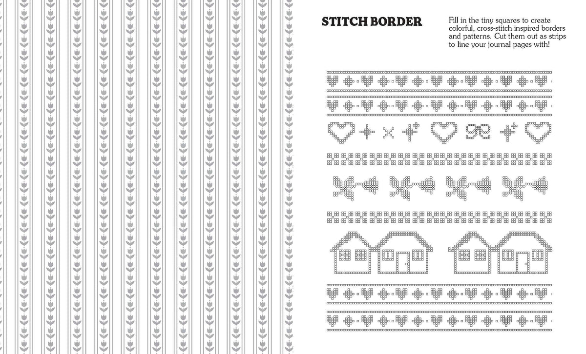 Pick up your coluring pencils, scissors and glue… we're going on a junk journaling adventure!

Embrace your creativity with this coloring book specifically made for scrapbookers by the queen of junk journaling. Martina Calvi has illustrated buttons, envelopes, frames, stamps, flowers, patterns, cut-out templates for foldable boxes, scraps and even postcards, to encourage you to take an offline mindful minute to yourself and play with paper.

Color, rip, cut, fold, stick, enjoy! And remember, don't save thes