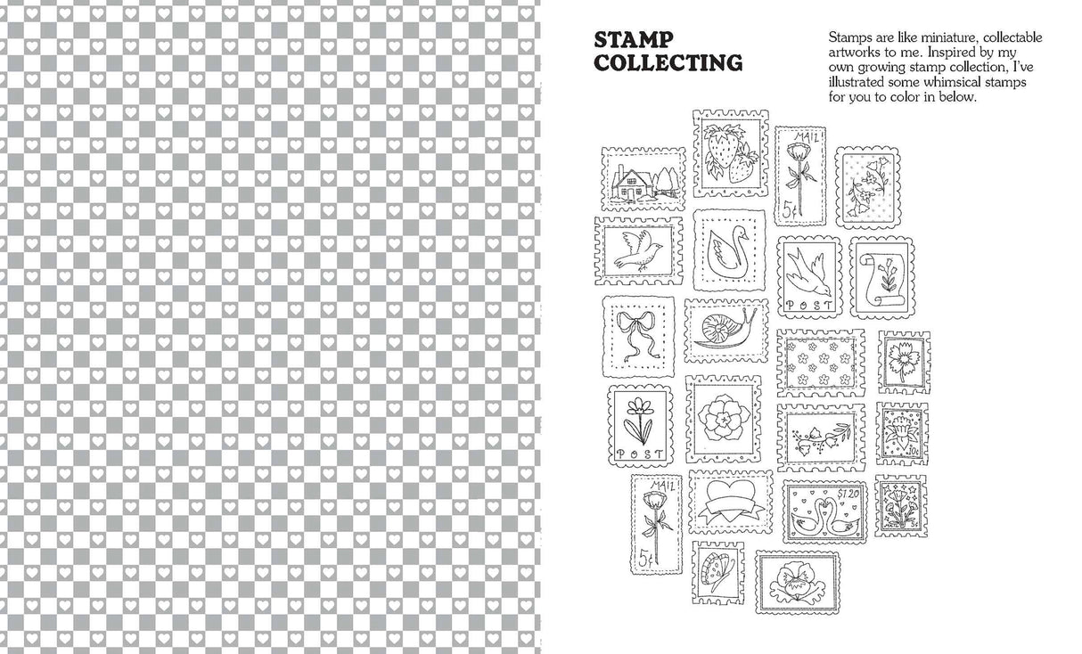 Pick up your coluring pencils, scissors and glue… we're going on a junk journaling adventure!

Embrace your creativity with this coloring book specifically made for scrapbookers by the queen of junk journaling. Martina Calvi has illustrated buttons, envelopes, frames, stamps, flowers, patterns, cut-out templates for foldable boxes, scraps and even postcards, to encourage you to take an offline mindful minute to yourself and play with paper.

Color, rip, cut, fold, stick, enjoy! And remember, don't save thes