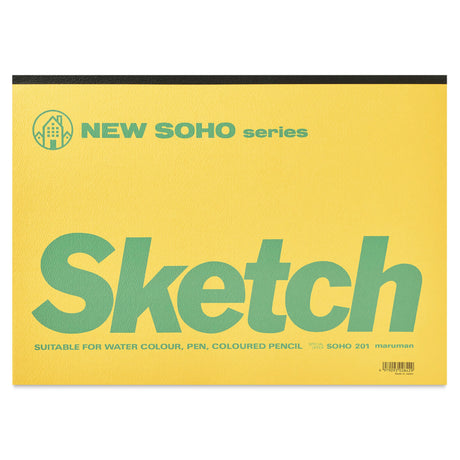 Art &amp; design paper "SOHO" that allows you to write out infinite ideas
The 100-sheet binding that can be fully used is easy to use from design to practice sketching.

100 sheets bound for plenty of use

The thin paper won't tear even when force is applied, and is also suitable for felt tip pens and colored pencils

The top-glue binding allows the paper to be peeled off neatly one sheet at a time.

●Size: B4 9.9" x 13.9"
●Binding: Glue pad
●Cover material: Colored drawing paper
●Number of sheets: 70 sheet