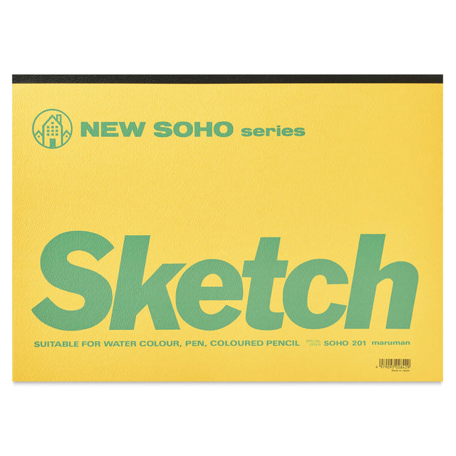 Art &amp; design paper "SOHO" that allows you to write out infinite ideas
The 100-sheet binding that can be fully used is easy to use from design to practice sketching.

100 sheets bound for plenty of use

The thin paper won't tear even when force is applied, and is also suitable for felt tip pens and colored pencils

The top-glue binding allows the paper to be peeled off neatly one sheet at a time.

●Size: B4 9.9" x 13.9"
●Binding: Glue pad
●Cover material: Colored drawing paper
●Number of sheets: 70 sheet