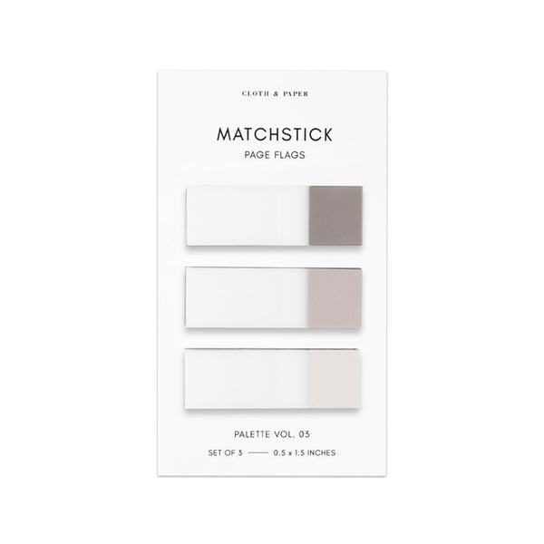 Matchstick Page Flag Set - Cortado/Au Lait/Angora Gray Vol 3