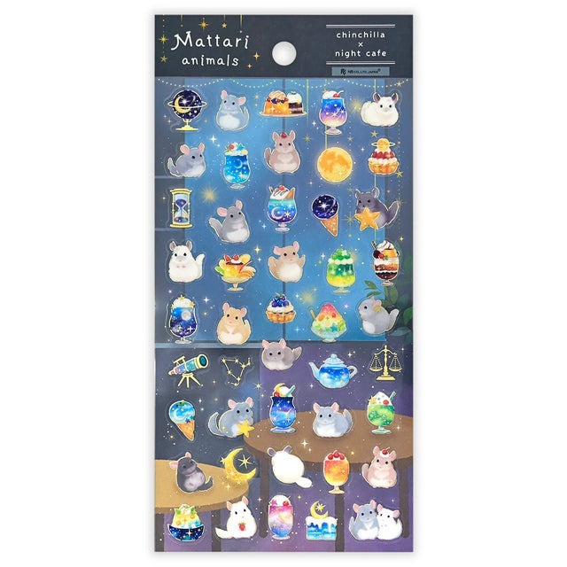 These are transparent stickers with cute relaxed animals and shining gold leaf.
I charmingly depicted the calm atmosphere of a night café and a relaxing chinchilla. Perfect for any journal or planner.



Height 165× Width 90mm
Transparent Stickers

Sticker Gold Foil Stamping Finish

Pattern Backing Card