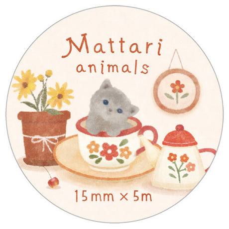 Mattari Animals Day Kitten Washi Tape