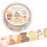 A masking tape depicting the days of each animal that lives
leisurely.
I drew a kitten relaxing in a warm room lined with teddy bears and pots.
It is recommended for decorating letters and notebooks.