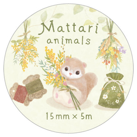 Mattari Animals Day Squirrel Washi Tape