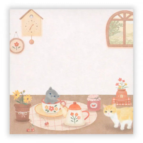 Mattari Animals Relax Day Kitten Sticky Notes