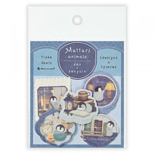 A flake seal depicting each day of the animals living leisurely.
I drew a penguin enjoying reading in the study with candles and lights.
It can also be used to decorate seals and notebooks.