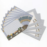 Relaxing Animals Day - A mini-letter depicting the days of each animal living in
a relaxed manner.
I drew a penguin enjoying reading in the study with candles and lights.
It is a size that can hold a photo (DSC format, L format) and can be mailed at a standard price.

Length 98× Width 148mm
8 pieces of stationery, 4 envelopes