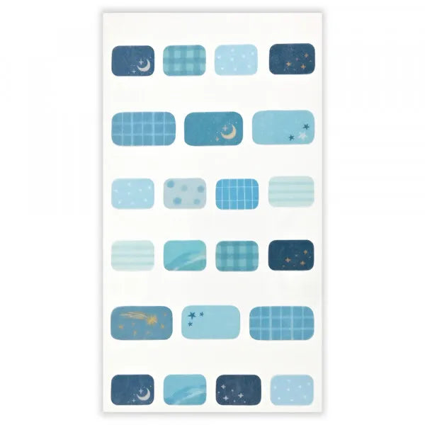 Relaxing Animals Night A series depicting each night of the animals that live leisurely.


This sticker contains two patterns: a cute penguin seal and a futon sticker.
The futon sticker is made of material that can be attached and peeled off, so you can enjoy layering it on the penguin
It is recommended for decorating notebooks.

2 Sheets included
Length 165× width 90mm
Sticker with penguins: Japanese paper masking sticker
&nbsp;Sticker with futon: High-quality paper sticker&nbsp;