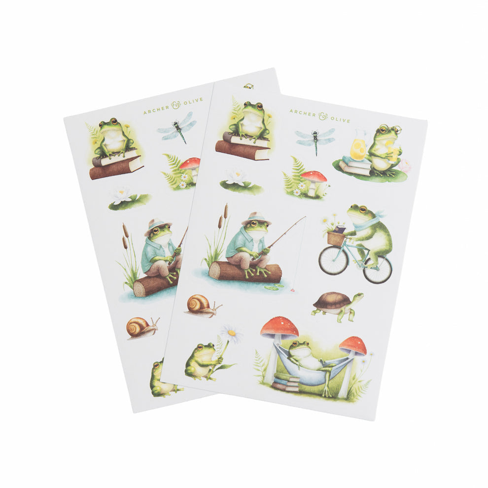 Archer and Olive Literary Frog Sticker Set