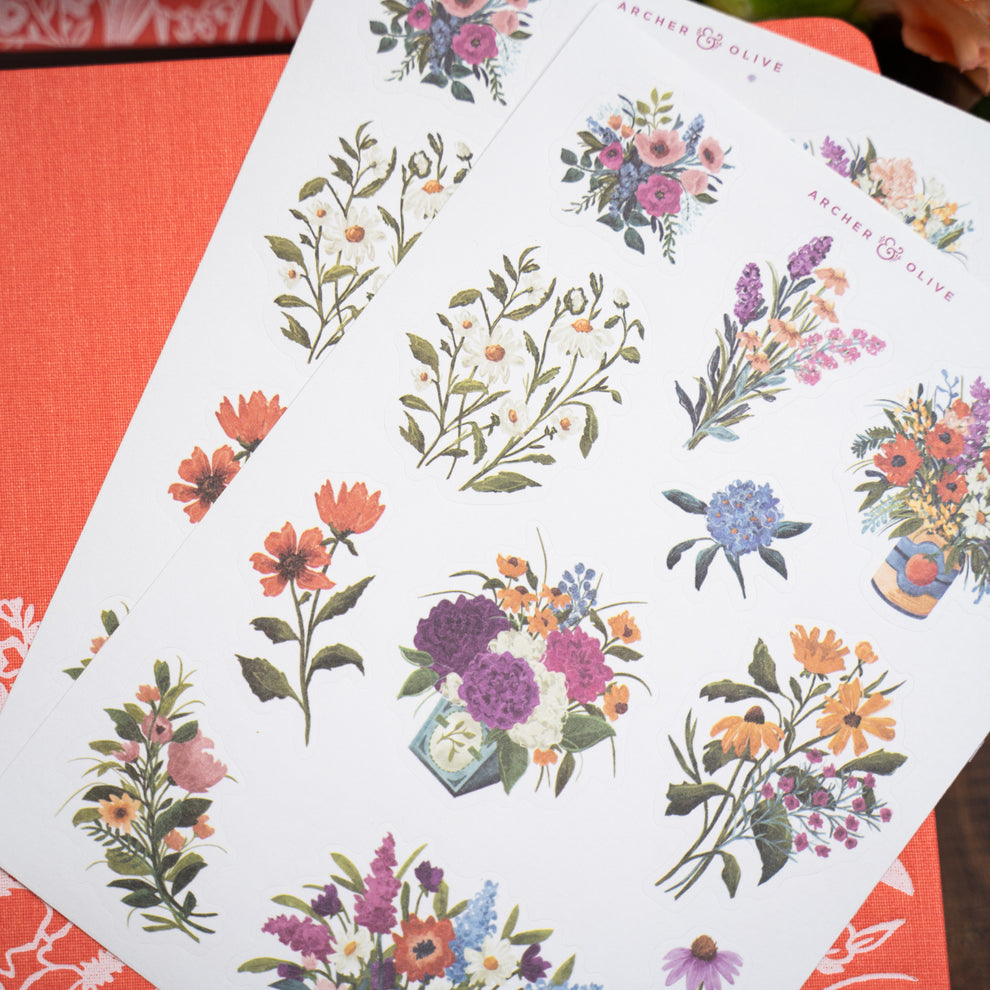 Archer and Olive Wildflowers Sticker Set