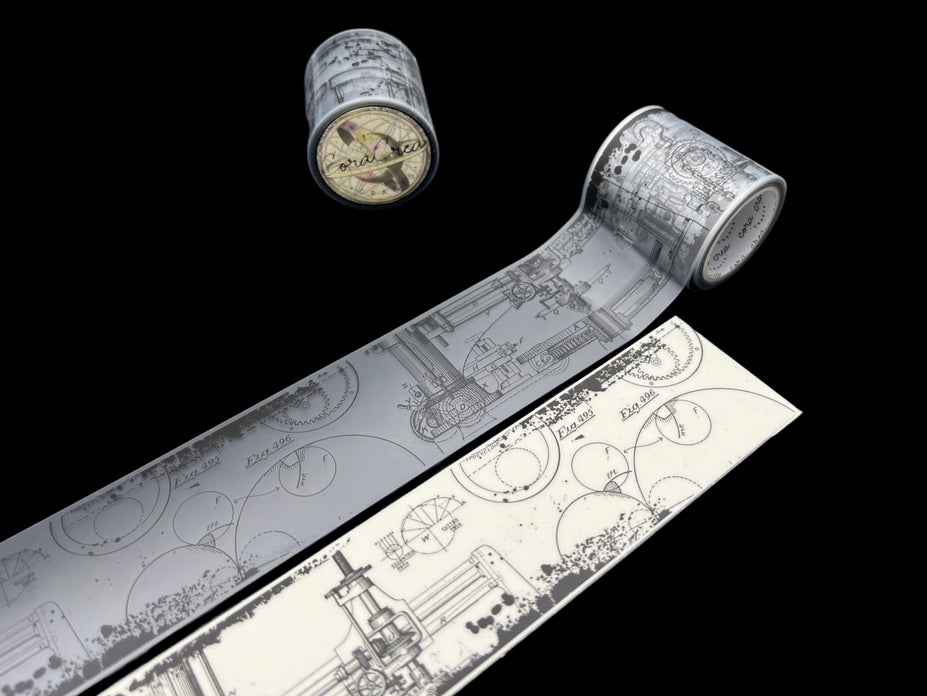 Mechanical Blueprints Transparent Washi Tape