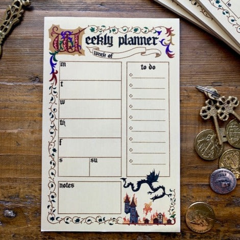 Medieval Weekly Planner Notepad