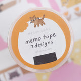 Megan Wang - Memo Tape

Decorate your journal or planner with this adorable memo roll! Featuring 8 different cat themed designs, this roll has the perfect charm for any occasion.&nbsp;

✦ 49mm x 5m roll of adhesive memos!