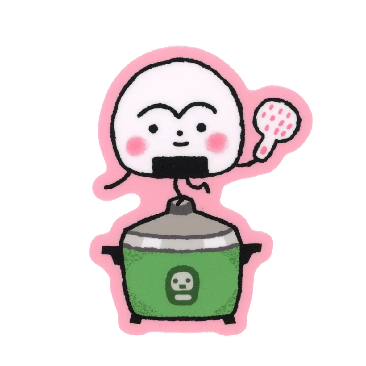 Megan Wang - Rice Cooker Sticker

This onigiri is looking for a fresh scoop!&nbsp;Featuring art by Megan Wang, this sticker is the perfect addition to your sticker collection!

✦ matte vinyl sticker&nbsp;

✦ measures roughly 2 x 3 inches