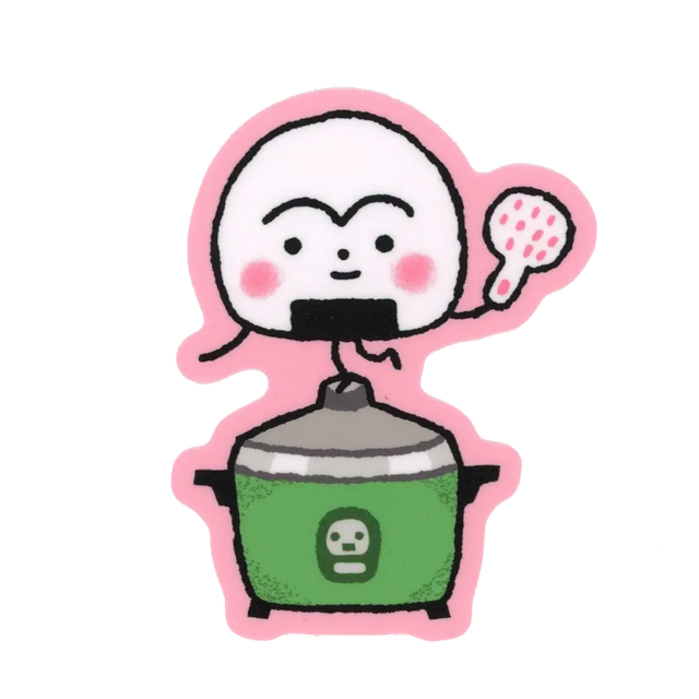 Megan Wang - Rice Cooker Sticker

This onigiri is looking for a fresh scoop!&nbsp;Featuring art by Megan Wang, this sticker is the perfect addition to your sticker collection!

✦ matte vinyl sticker&nbsp;

✦ measures roughly 2 x 3 inches