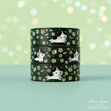 Decorate your projects with the Cow Cat Field Of Flowers Gold Foil Washi Tape. This sweet tape features playful cow-patterned cats surrounded by colorful flowers, highlighted with elegant gold foil details. Perfect for brightening up planners, gifts, and crafts with a gentle, cheerful touch.

Gold Foil Details&nbsp;
One 10-meter long roll of washi tape
15mm wide
32mm paper core