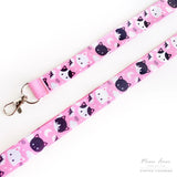 Make sure you never lose your keys again with this Meow Meow Pink Lanyard! Adorably designed with cute black and white cats, this lanyard is sure to bring a smile to your face each time you use it. Its strong and durable construction will keep your keys safe and secure.

2cm X 95cm
double-sided printing
Swiveling Lobster Clasp&nbsp;