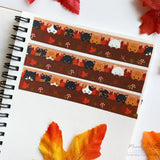 Meow Amor Creative Autumn Woodland Cats Gold Foil Washi Tape