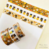 Meow Amor Creative Bee Cats Gold Foil Washi Tape