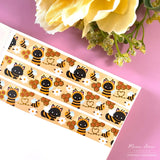 Meow Amor Creative Bee Cats Gold Foil Washi Tape