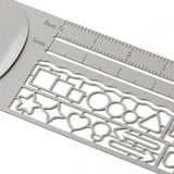 Midori Clip Ruler - Silver - Decorative Stencil