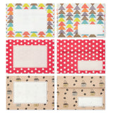 A letter set featuring 10 types of standard-sized envelopes filled with 'rough' textures. This letter set contains envelopes designed to evoke the wrappers and packages of cute shops you encounter while traveling. Each of 10 types of standard (postcard-sized) horizontal envelopes that can be sent as standard mail is included.